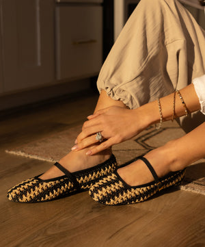 The Hummingbird Mary Jane - Black/Natural Openweave