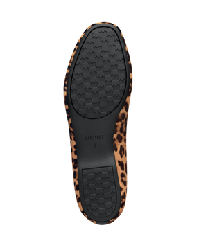 bottom  view of the hummingbird ballet flat in Leopard print calf hair