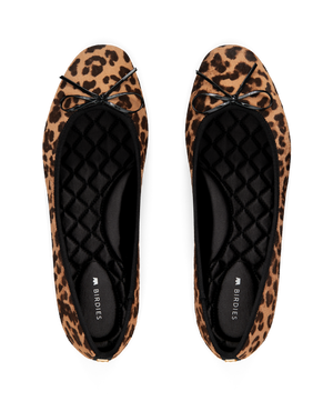 hover | top view of the hummingbird ballet flat in Leopard print calf hair