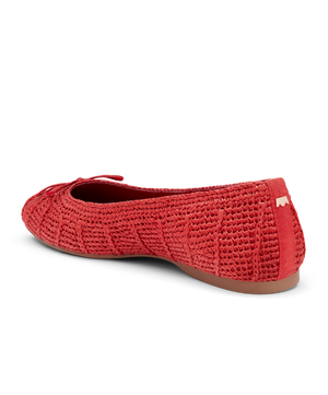 back 3/4ths view of the Hummingbird in red raffia
