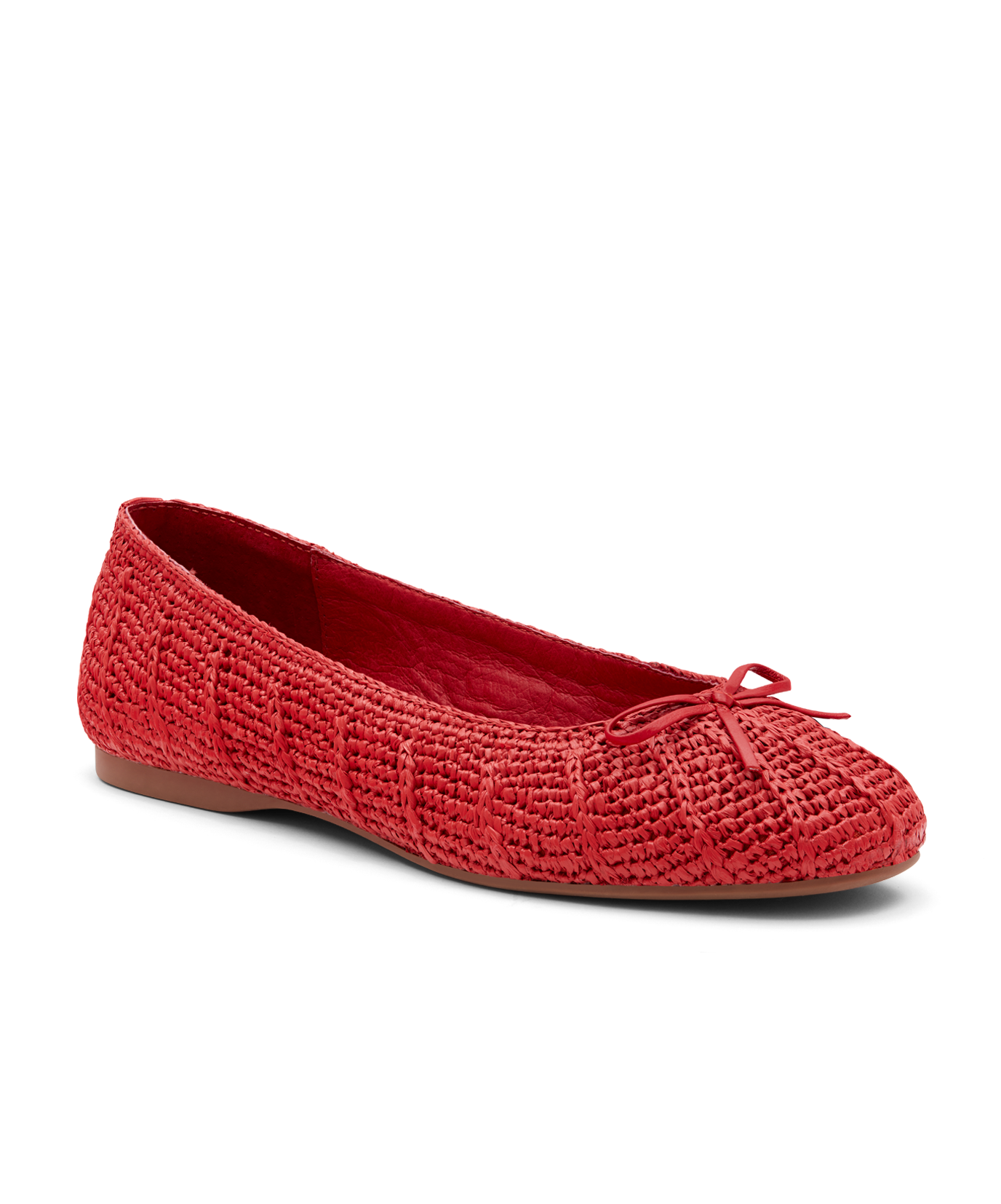 front 3/4ths view of the Hummingbird in red raffia