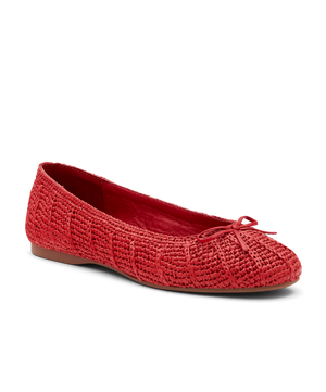 front 3/4ths view of the Hummingbird in red raffia