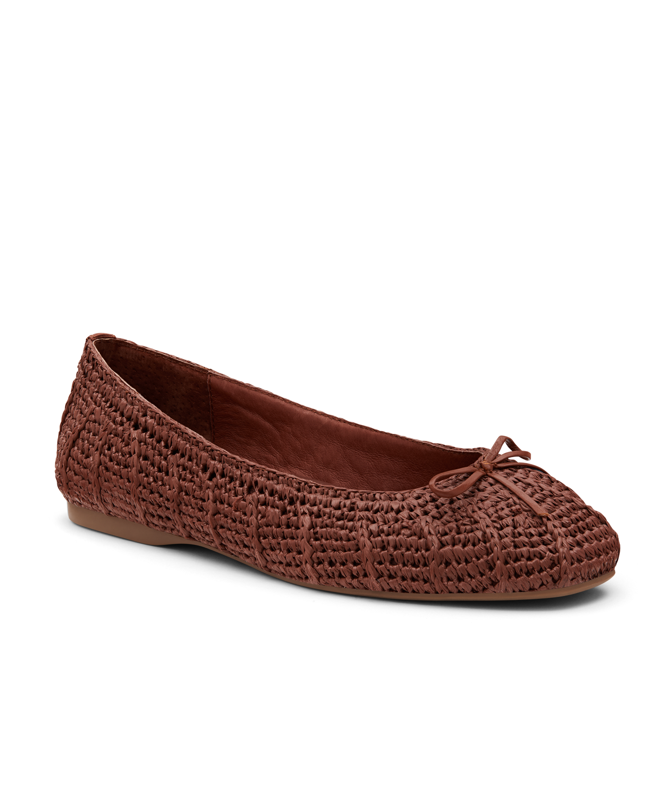 front 3/4ths view of the Hummingbird in Walnut (brown) raffia