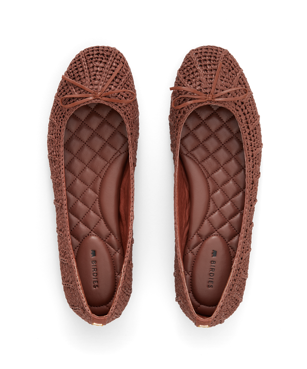 The Hummingbird | Walnut Raffia | Women's Flats | Birdies