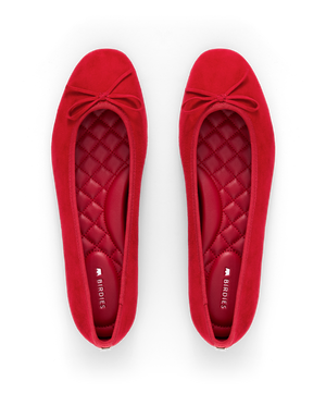 hover | top view of the Hummingbird in red suede