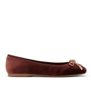 side view of the hummingbird in brandy velvet bow