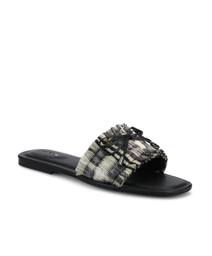 The Kiwi Bow - Black Multi Raffia