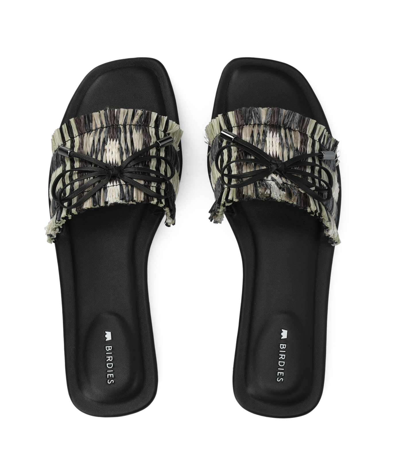 The Kiwi Bow - Black Multi Raffia