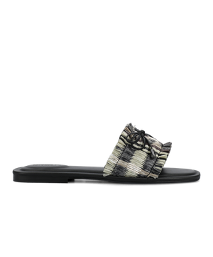 The Kiwi Bow - Black Multi Raffia