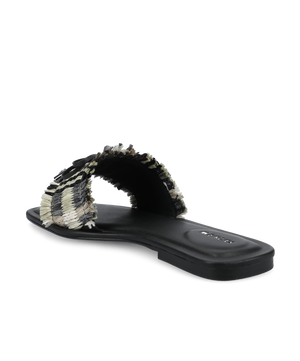 The Kiwi Bow - Black Multi Raffia