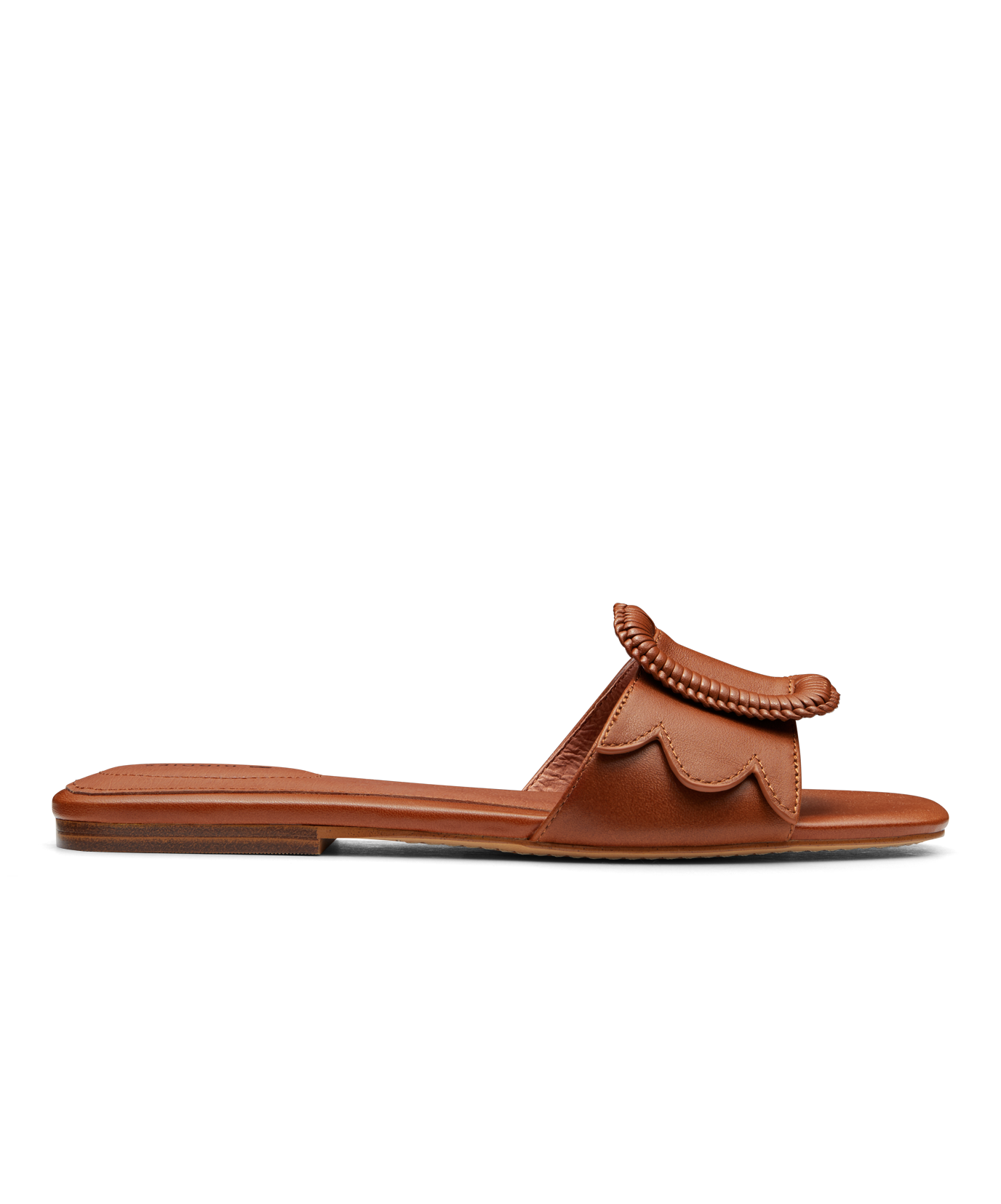 side view of the Kiwi sandal in Cognac (brown) leather