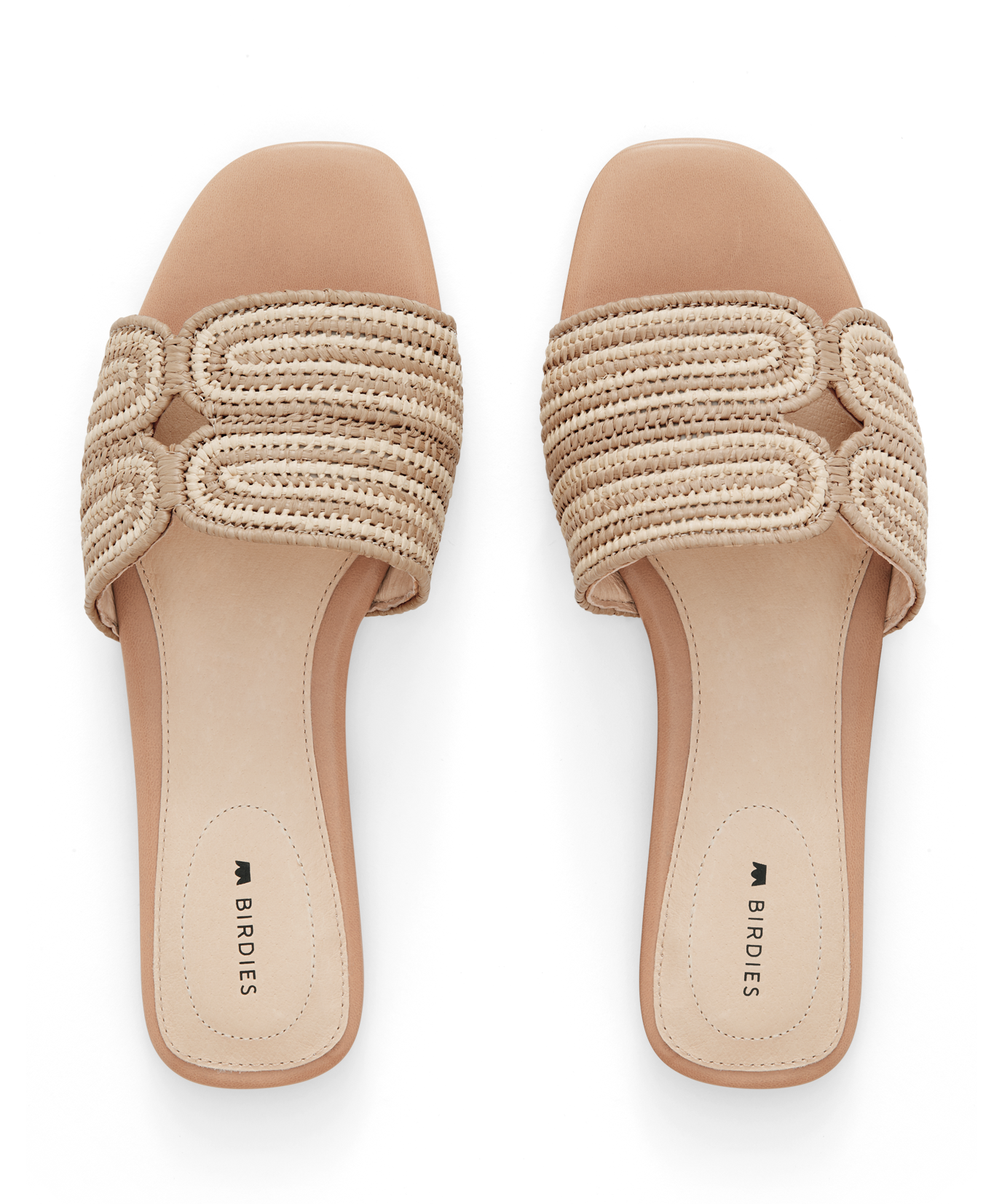 hover | top view of the Kiwi Sandal in Sand (tan) raffia 