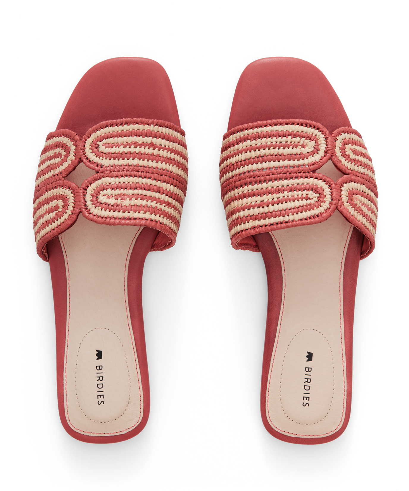 hover | top view of the Kiwi Sandal in Terracotta (rust) Raffia
