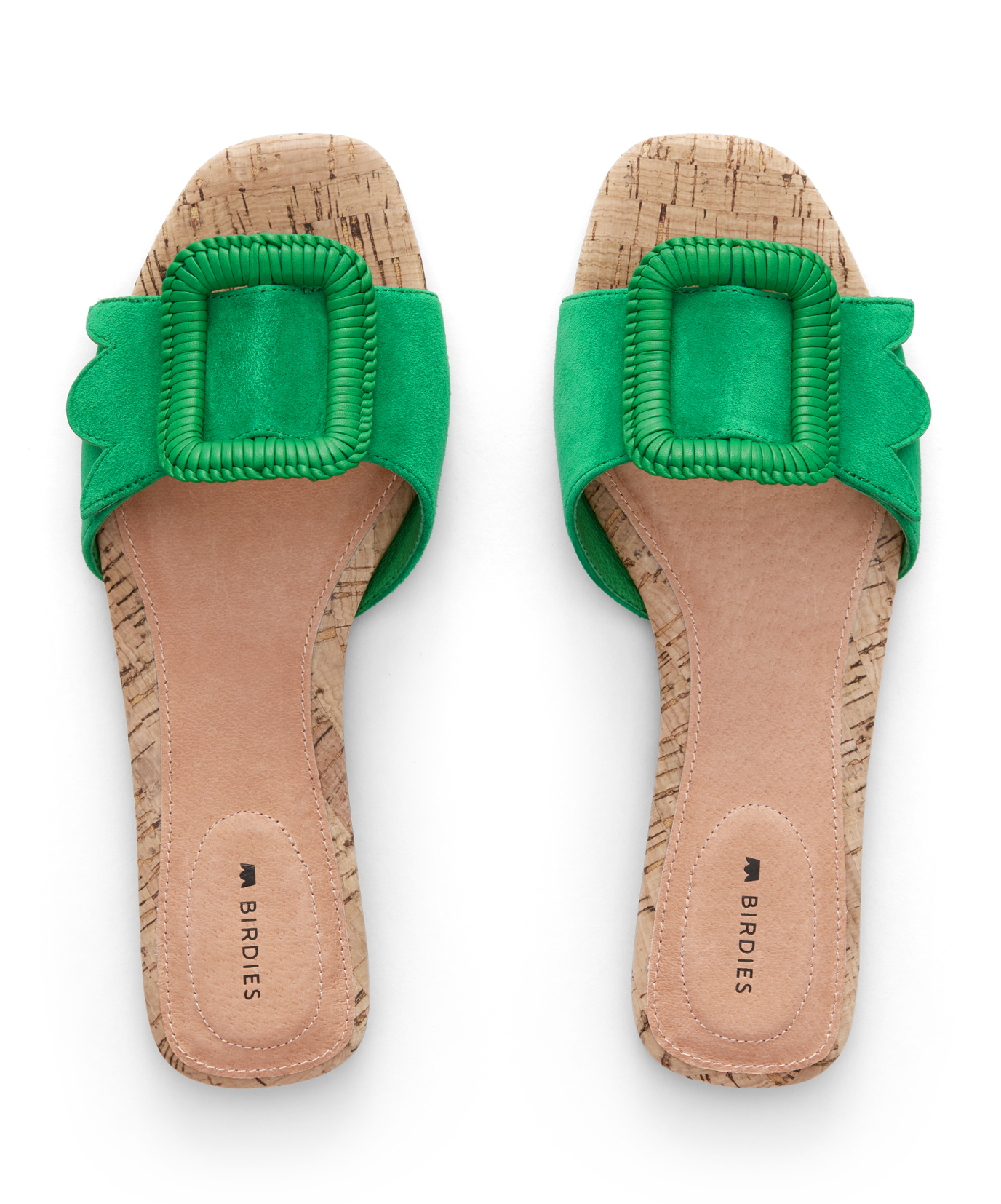 hover | top view of the Kiwi sandal in Kelly Green suede