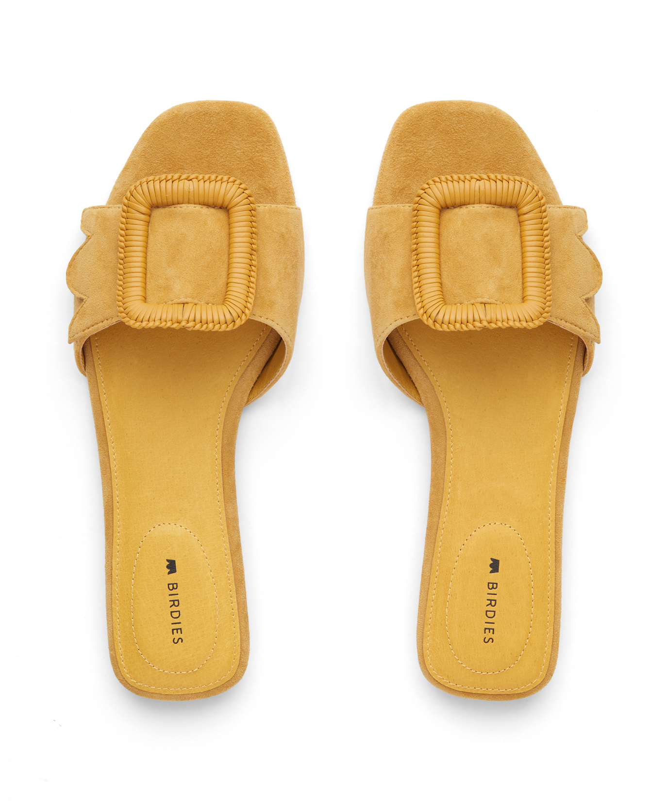 hover | top view of the Kiwi Sandal in Sunflower (yellow) Suede