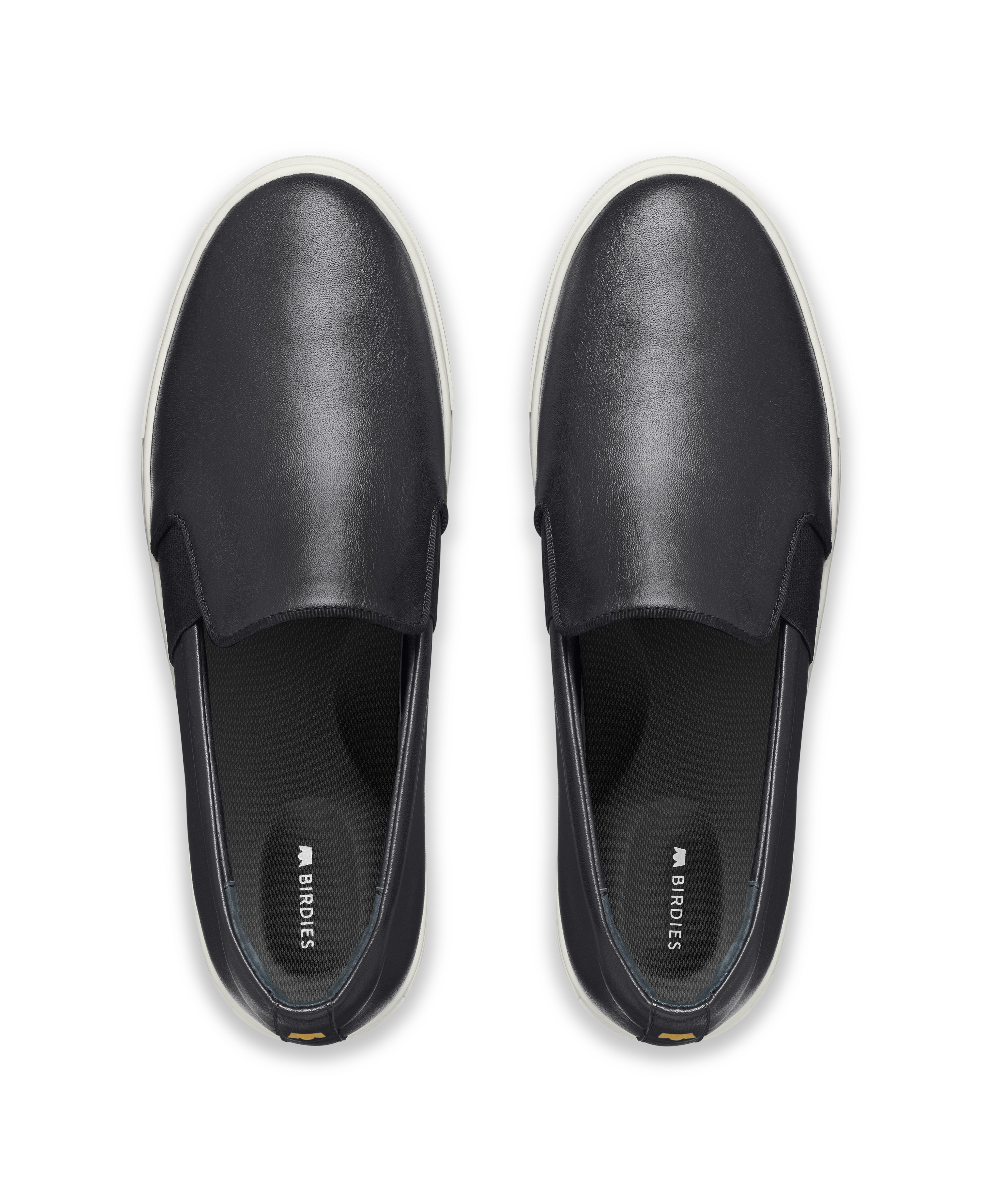 hover | top view of the Swift Slip on Sneaker in Black Leather
