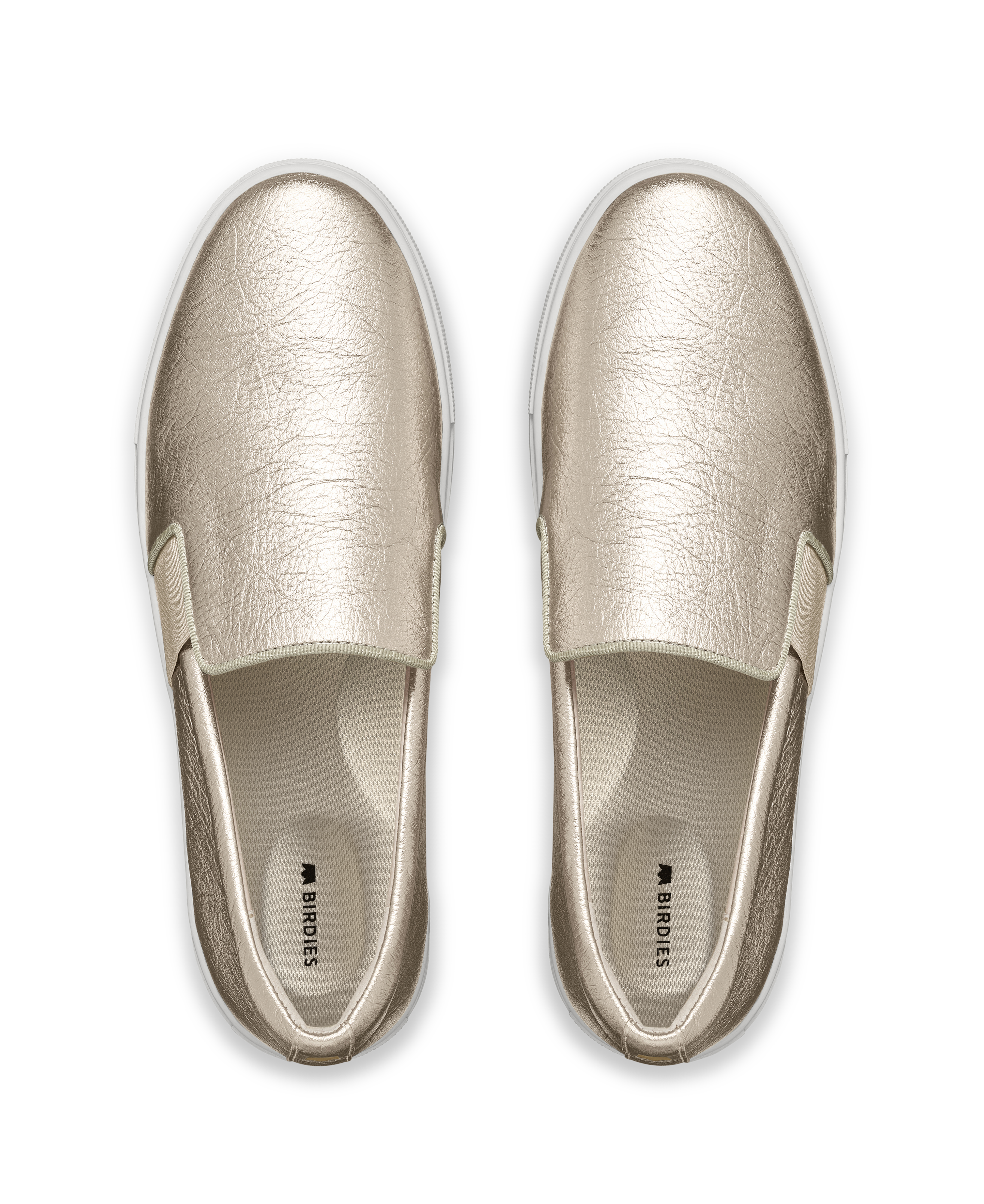 hover | top view of the Swift Slip on Sneaker in Gold Leather