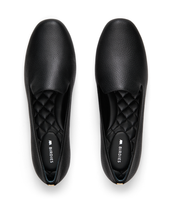 The Starling | New Black Leather | Women's Flats | Birdies