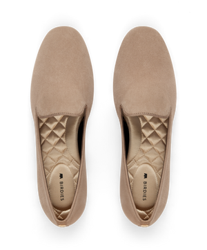 hover | top view of the starling latte suede shoes