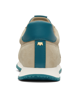 back view of the Roadrunner Sneaker in Biscotti Cream Suede