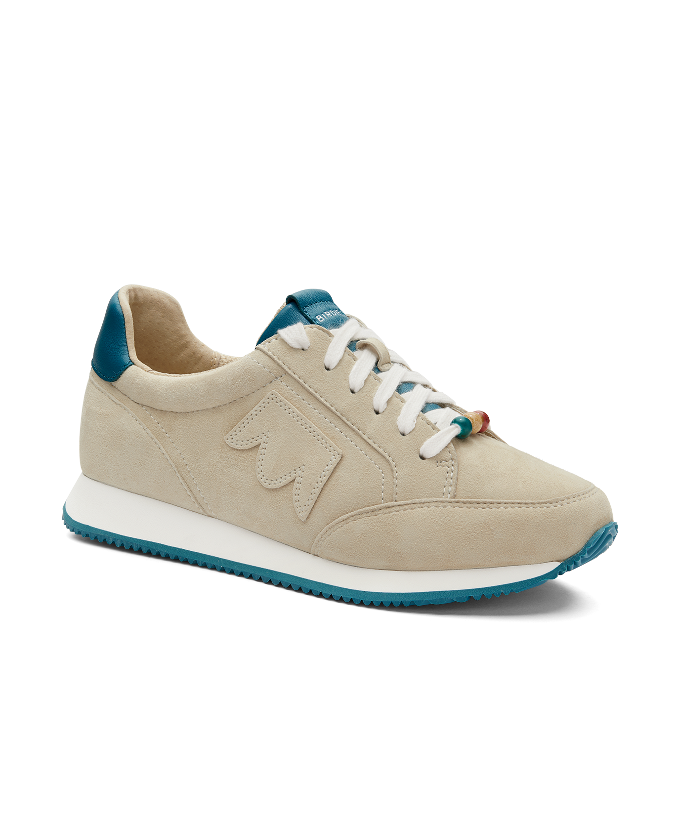 front 3/4ths view of the Roadrunner Sneaker in Biscotti Cream Suede