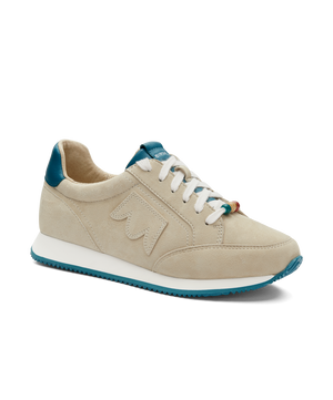 front 3/4ths view of the Roadrunner Sneaker in Biscotti Cream Suede