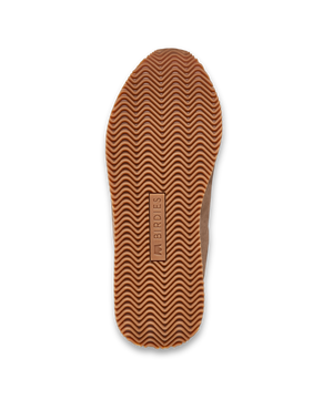 bottom view of the Roadrunner sneaker in Chai Spice (brown) Suede