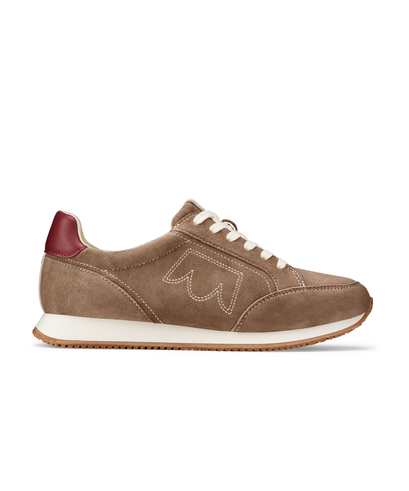 side view of the Roadrunner sneaker in Chai Spice (brown) Suede