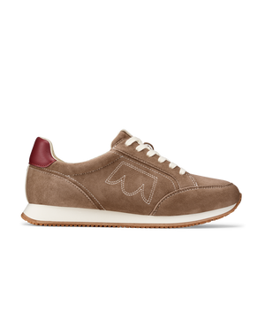 side view of the Roadrunner sneaker in Chai Spice (brown) Suede