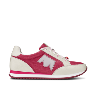side view of the Roadrunner Sneaker in Hibiscus (pink)