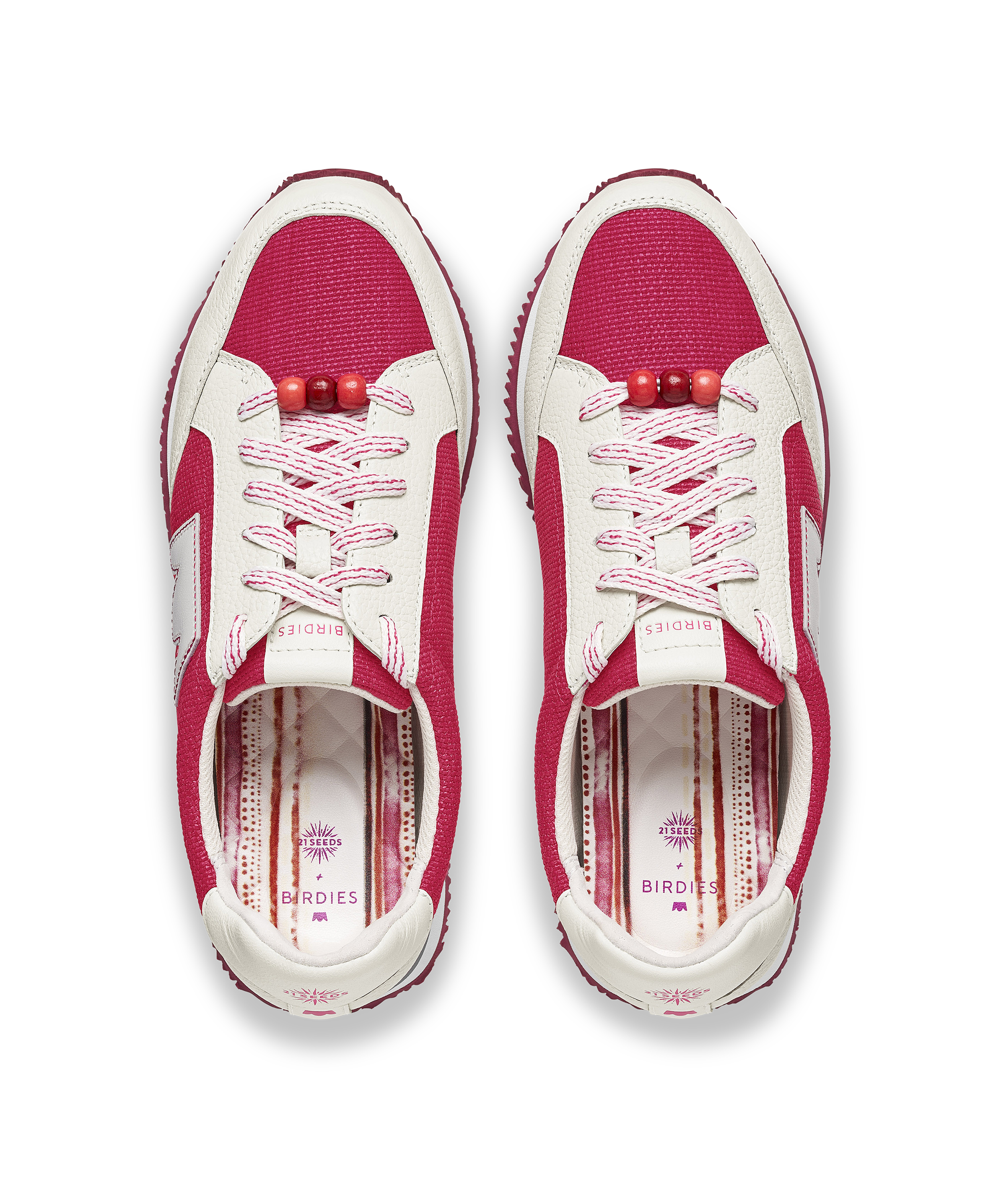 top view of the Roadrunner Sneaker in Hibiscus (pink)