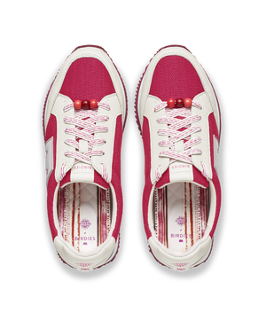top view of the Roadrunner Sneaker in Hibiscus (pink)