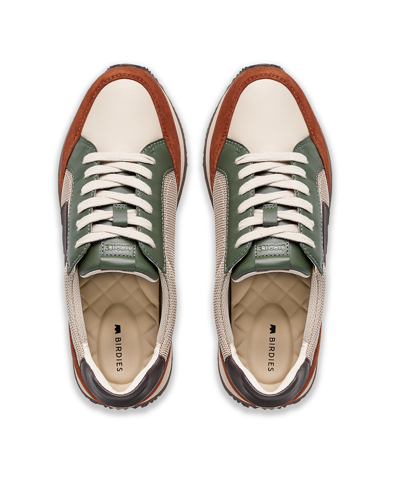 hover | top view of the Roadrunner Sneaker in Ivy Multi (Rust, Grey Dark Green & Light Grey) Mesh