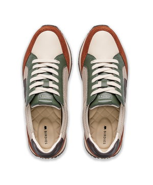 hover | top view of the Roadrunner Sneaker in Ivy Multi (Rust, Grey Dark Green & Light Grey) Mesh