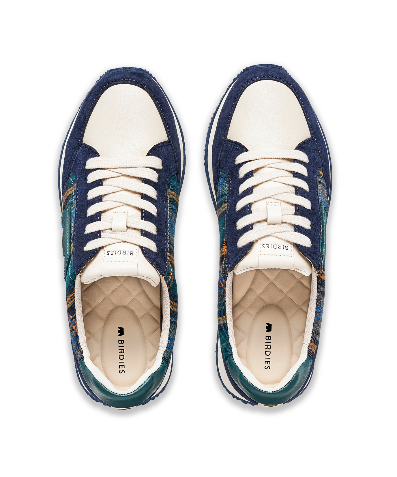 hover | top view of the Roadrunner Sneaker in Navy Plaid Suede
