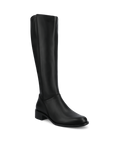 The Starling Flat Tall Boot - Black Leather