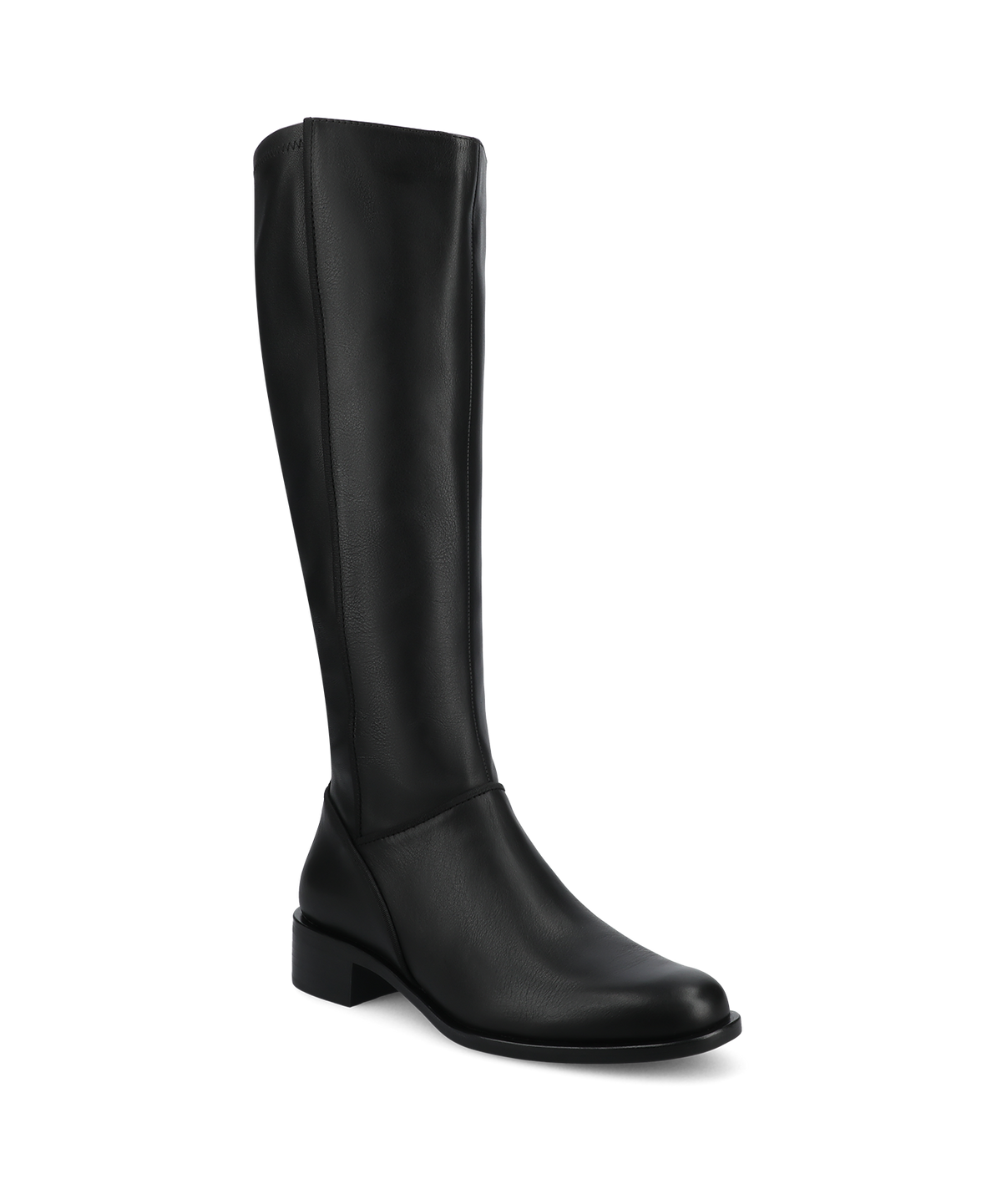The Starling Flat Tall Boot - Black Leather