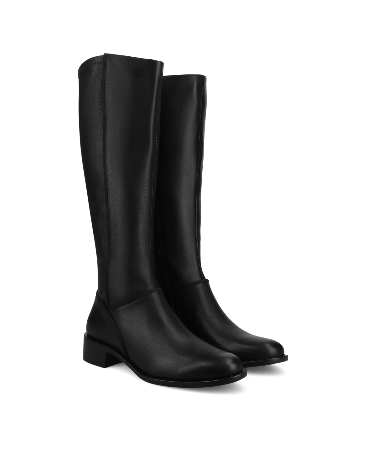 The Starling Flat Tall Boot - Black Leather