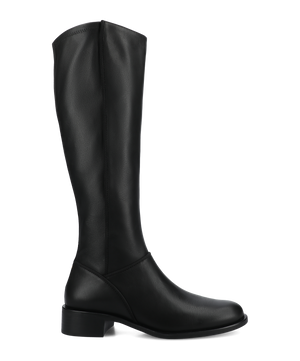 The Starling Flat Tall Boot - Black Leather