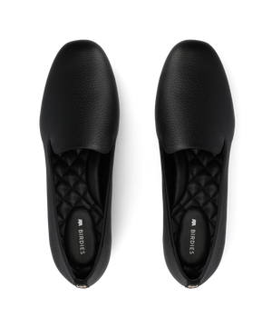 The Starling Final Few Black Leather Flats | Birdies