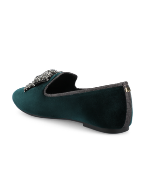The Starling Monaco Bow - Royal Green Velvet