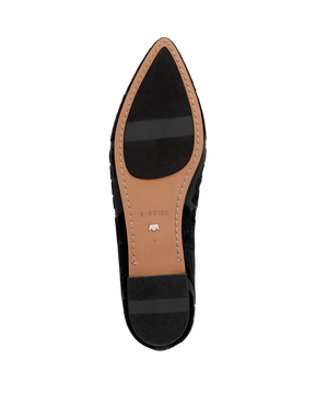 bottom view of the Sparrow Loafer in Black Velvet Embroidery