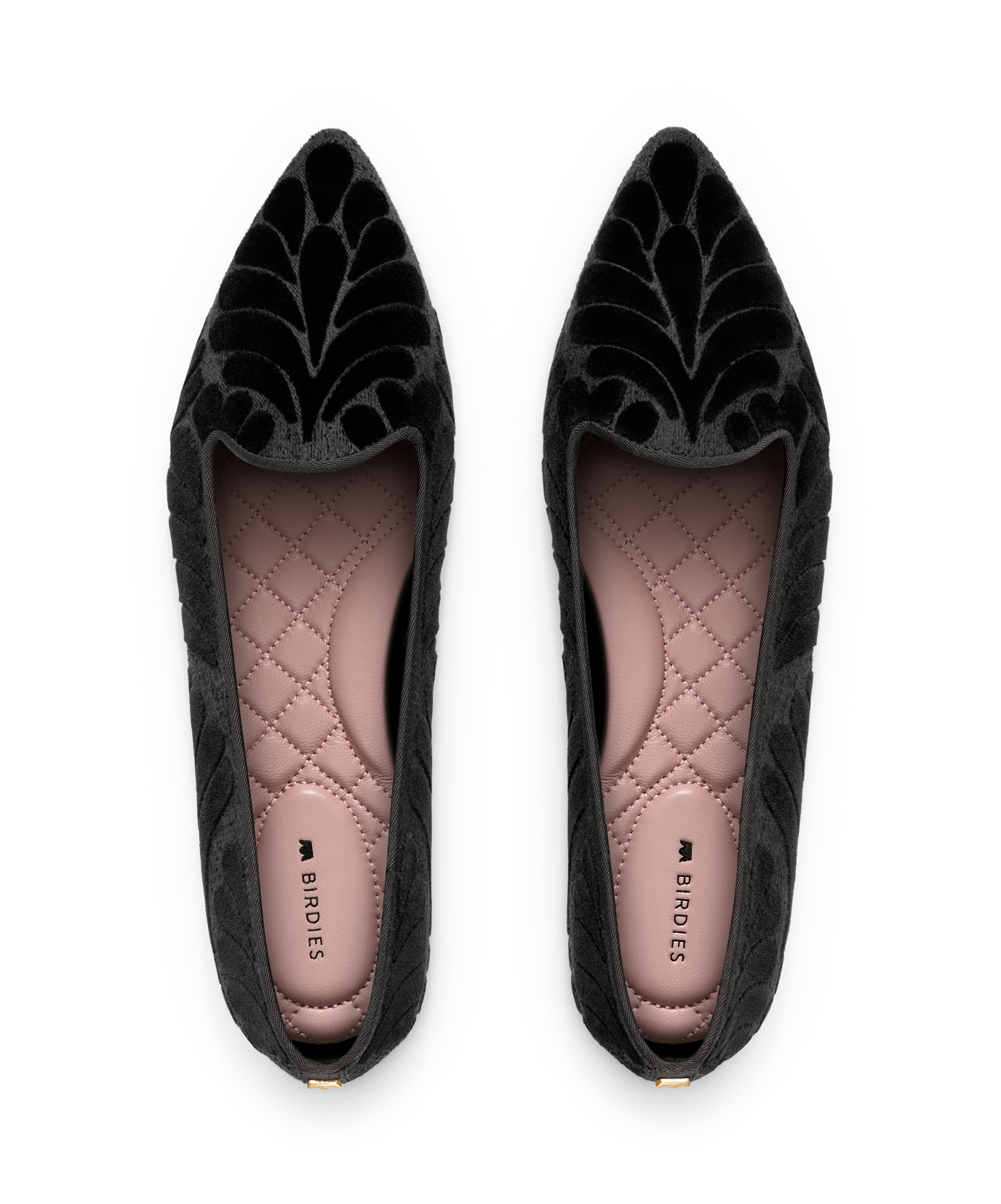 hover | top view of the Sparrow Loafer in Black Velvet Embroidery
