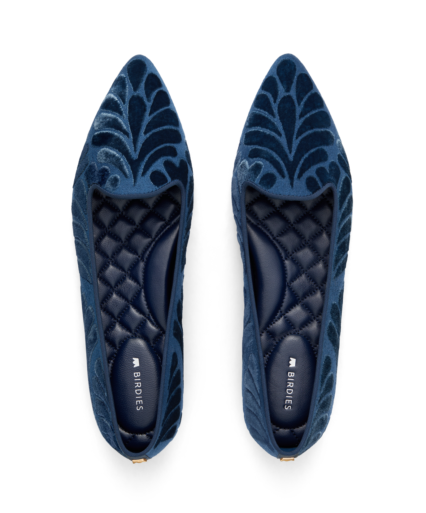 hover | top view of the Sparrow Loafer in Ocean (blue) Velvet Embroidery