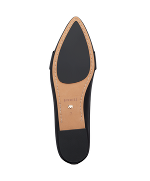 bottom view of the sparrow leather loafer in licorice (black)
