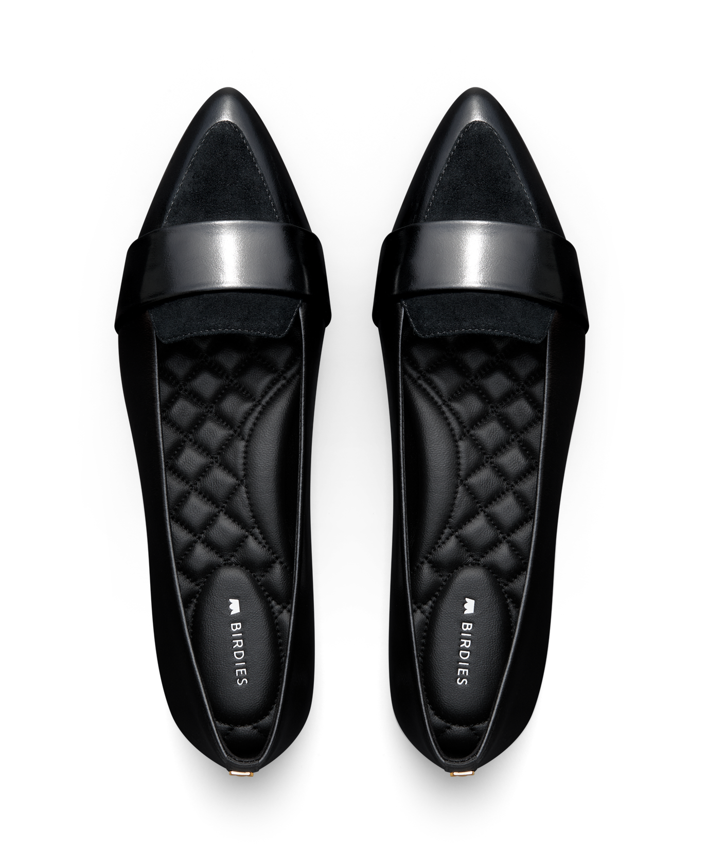 hover | top view of the sparrow leather loafer in licorice (black)