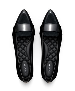hover | top view of the sparrow leather loafer in licorice (black)