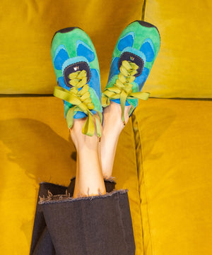 The Speedbird - Multi Cyan Suede