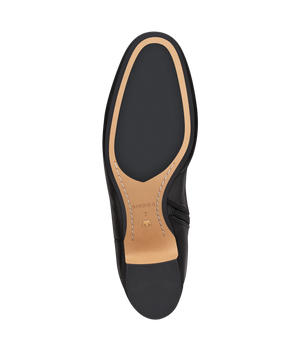 bottom view of the Starling 50 bootie in Black Leather