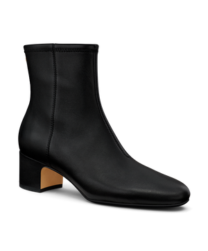 front 3/4ths view of the Starling 50 bootie in Black Leather